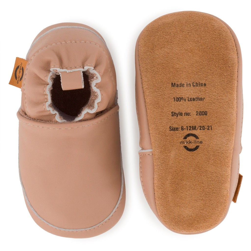 Mikk-Line Læder Hjemmesko (Ensfarvet) Leather Slippers Burlwood