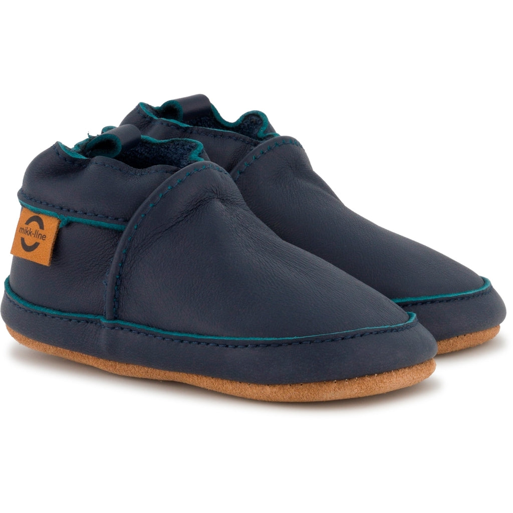 Mikk-Line Læder Hjemmesko (Ensfarvet) Slippers Blue Nights