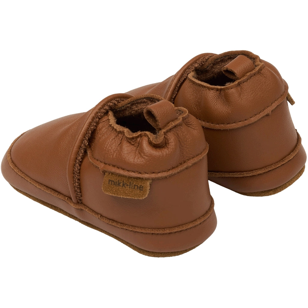 Mikk-Line Læder Hjemmesko (Ensfarvet) Slippers Cognac