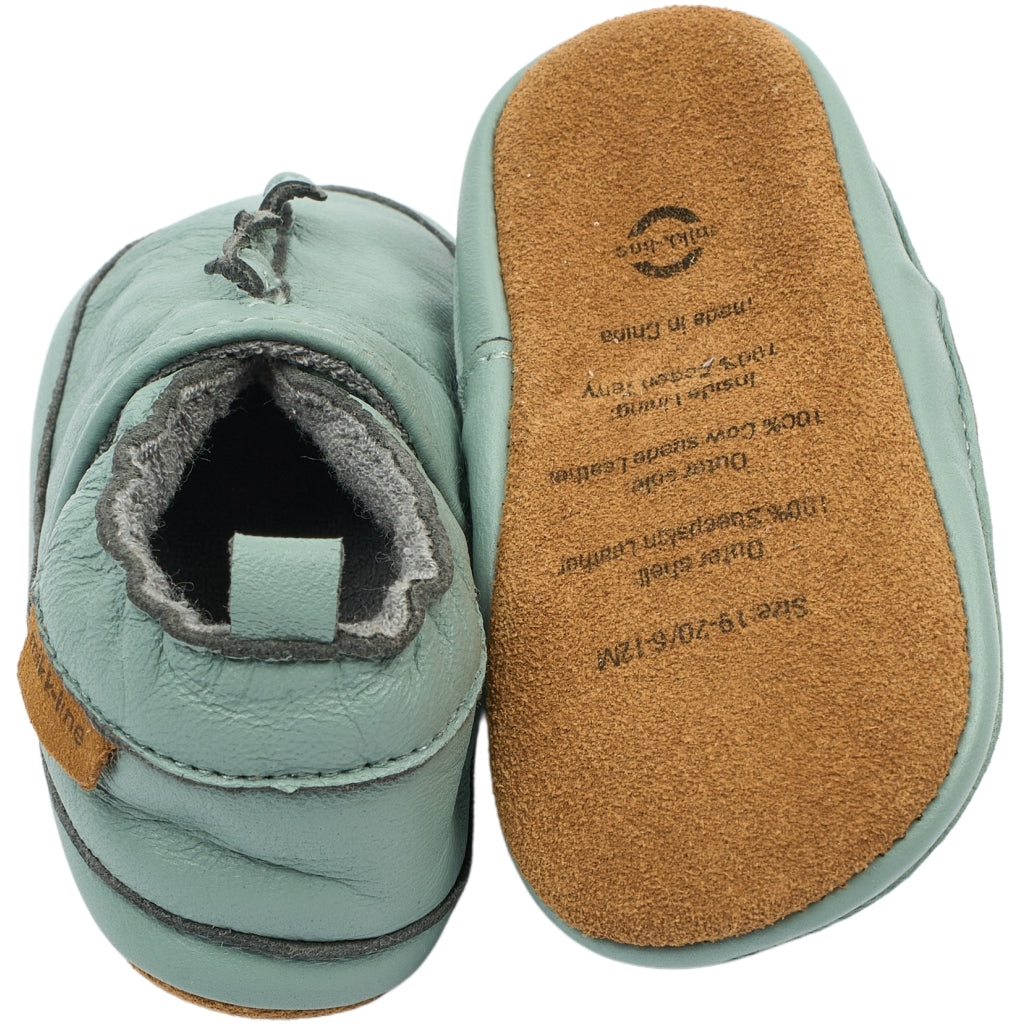 Mikk-Line Læder Hjemmesko (Ensfarvet) Slippers Green Milieu
