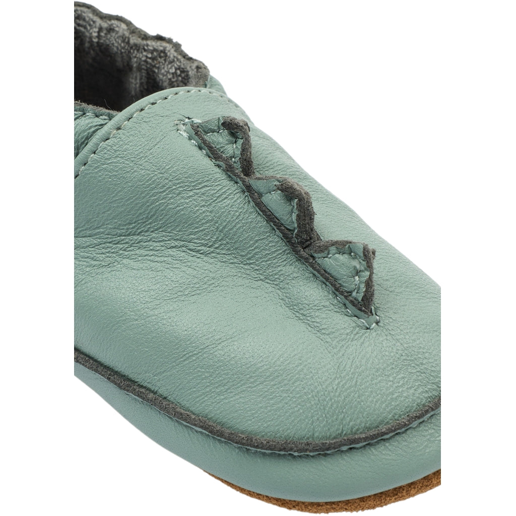 Mikk-Line Læder Hjemmesko (Ensfarvet) Slippers Green Milieu