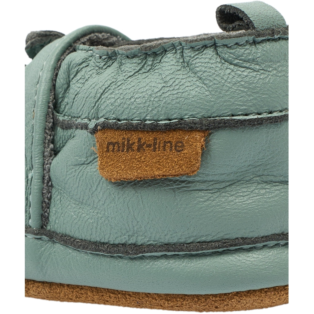 Mikk-Line Læder Hjemmesko (Ensfarvet) Slippers Green Milieu
