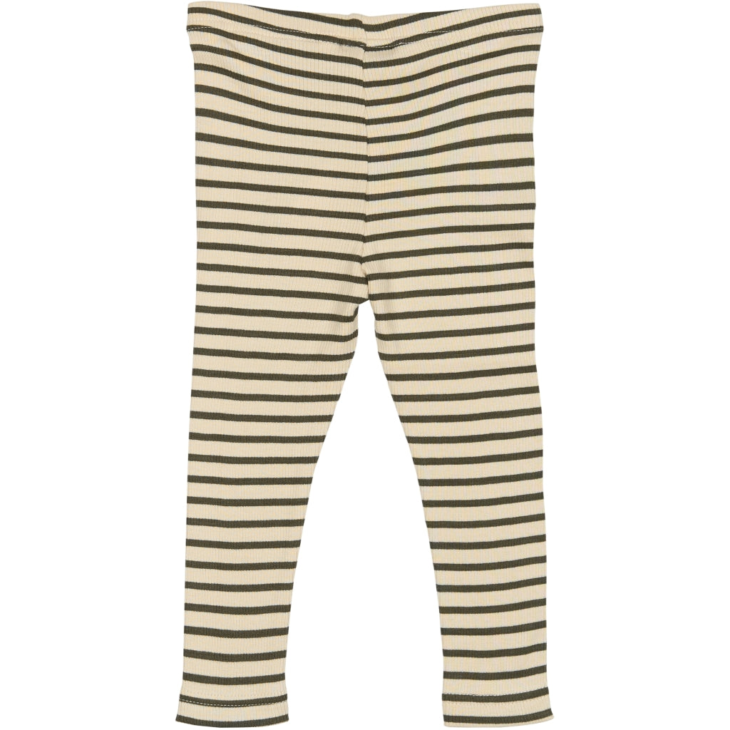 PETIT PIAO Legging Modal Striped Leggings Green leaf/off white