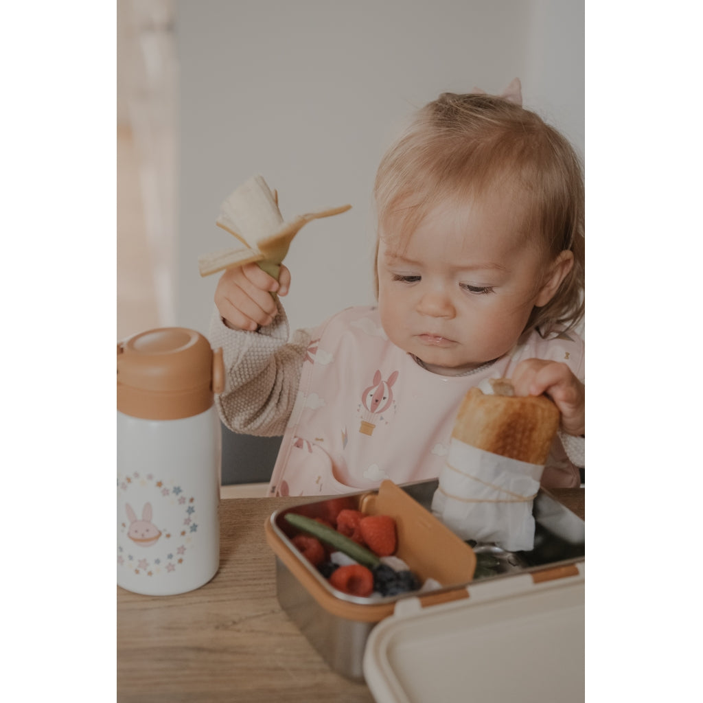 Fabelab Long Bib 2-pack - Little Flyers AOP Ash Rose Hagesmække og savlesmække Ash Rose