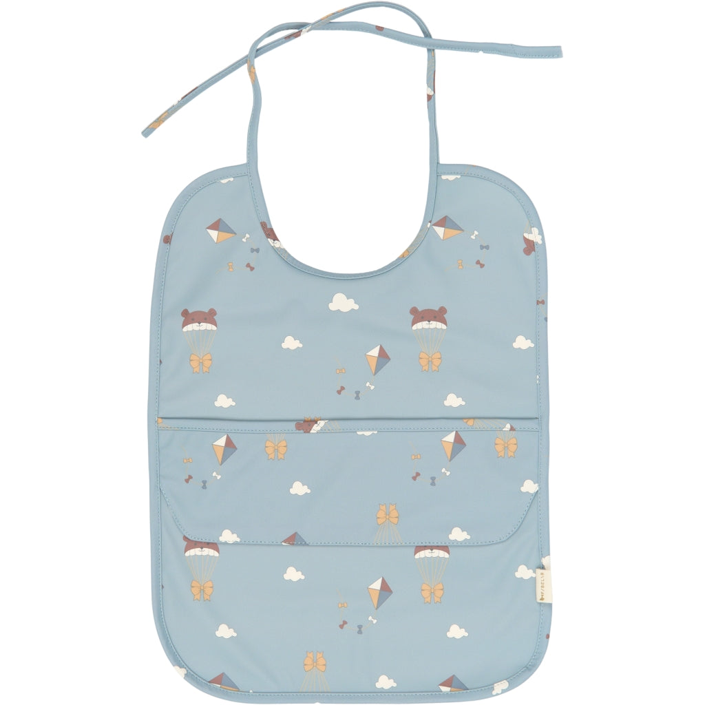 Fabelab Long Bib 2-pack - Little Flyers AOP Slate Hagesmække og savlesmække Wood Thrush
