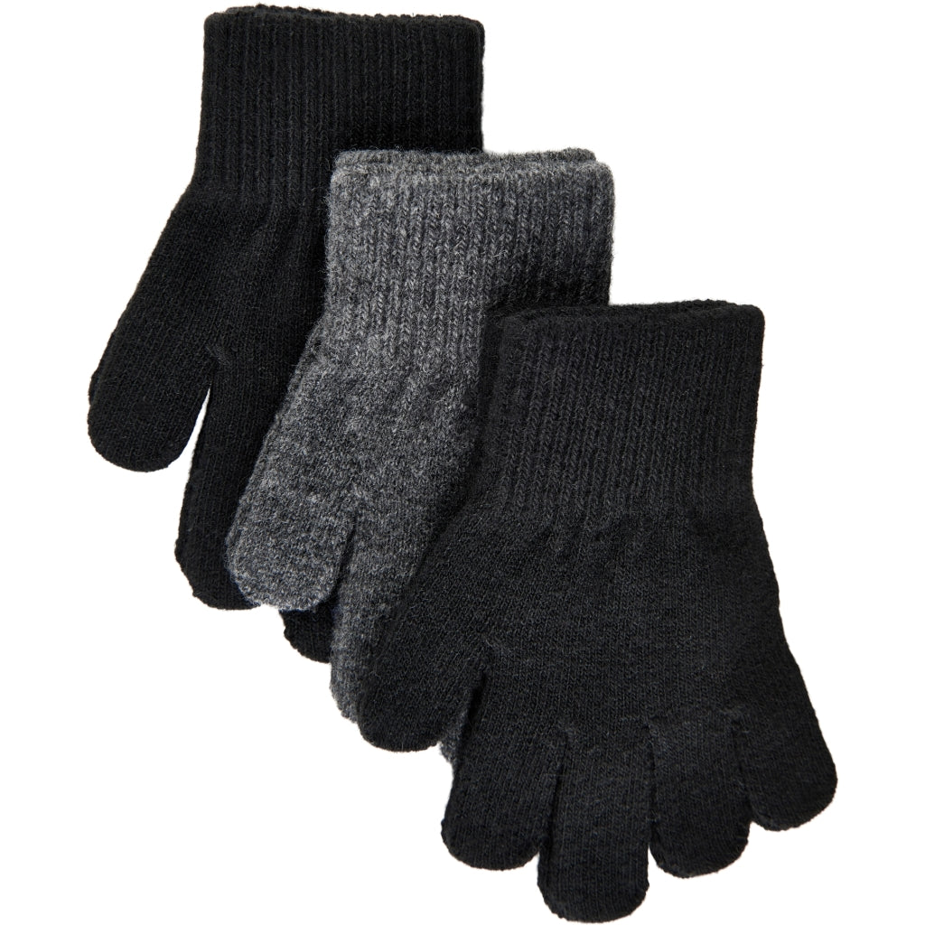 Mikk-Line MAGIC Strik Handsker 3-Pak Accessories Black-Antrazite-Black