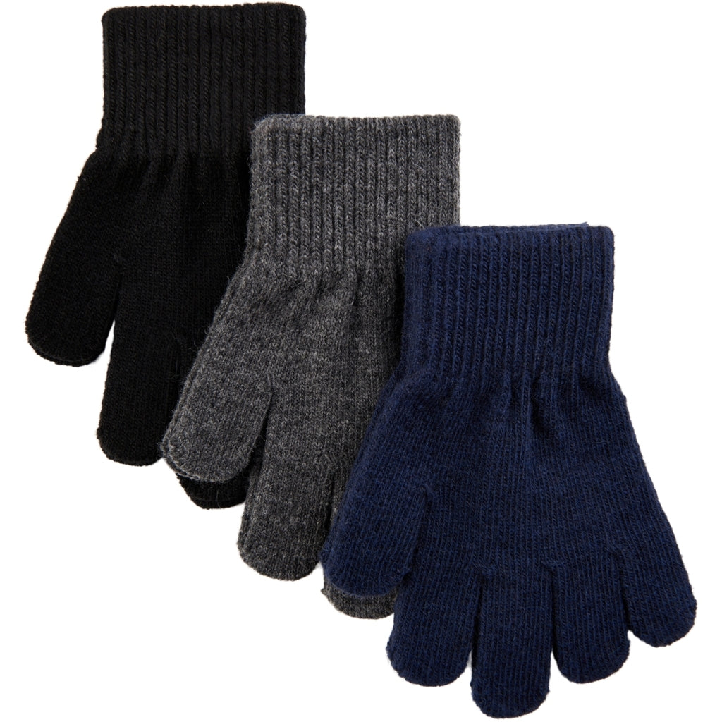 Mikk-Line MAGIC Strik Handsker 3-Pak Accessories Blue Nights-Antrazite-Black