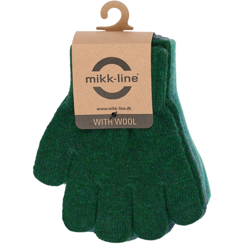 Mikk-Line MAGIC Strik Handsker 3-Pak Accessories Darkest Sprouse-Faded Denim-Balsam Green