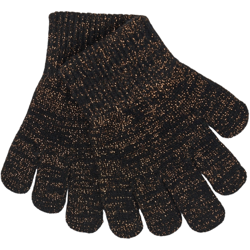 Mikk-Line MAGIC Strik Handsker Glitter 3-Pak Accessories French Roast-Black-Antrazite