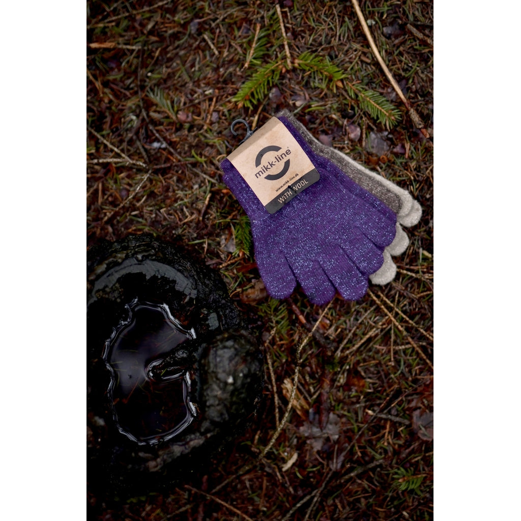 Mikk-Line MAGIC Strik Handsker Glitter 3-Pak Accessories Nightshade-Chocolate Chip-Doeskin