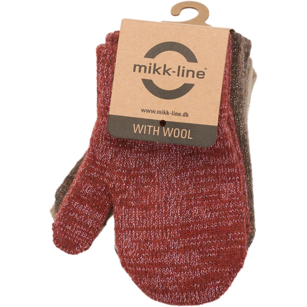 Mikk-Line MAGIC Strik Vanter Glitter 3-Pak Accessories Apple Butter-Chocolate Chip-Doeskin