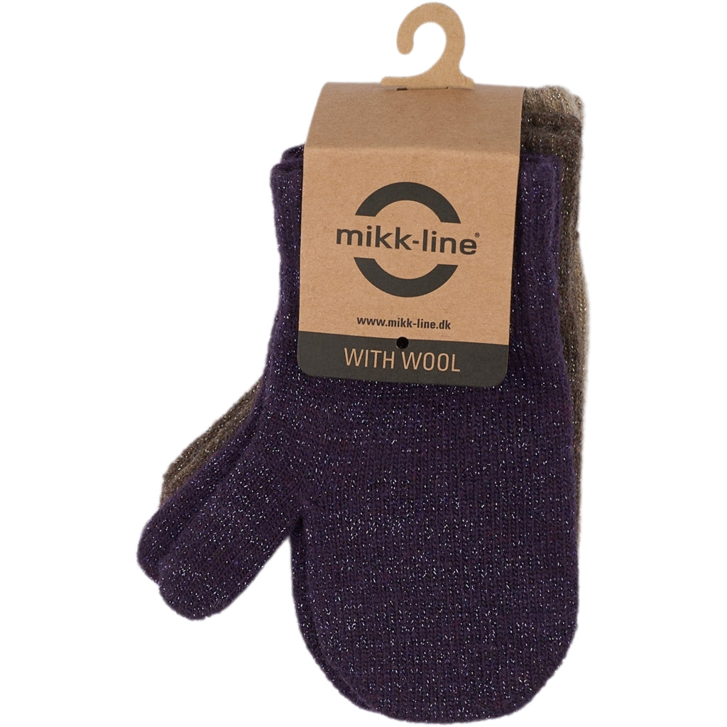 Mikk-Line MAGIC Strik Vanter Glitter 3-Pak Accessories Nightshade-Chocolate Chip-Doeskin
