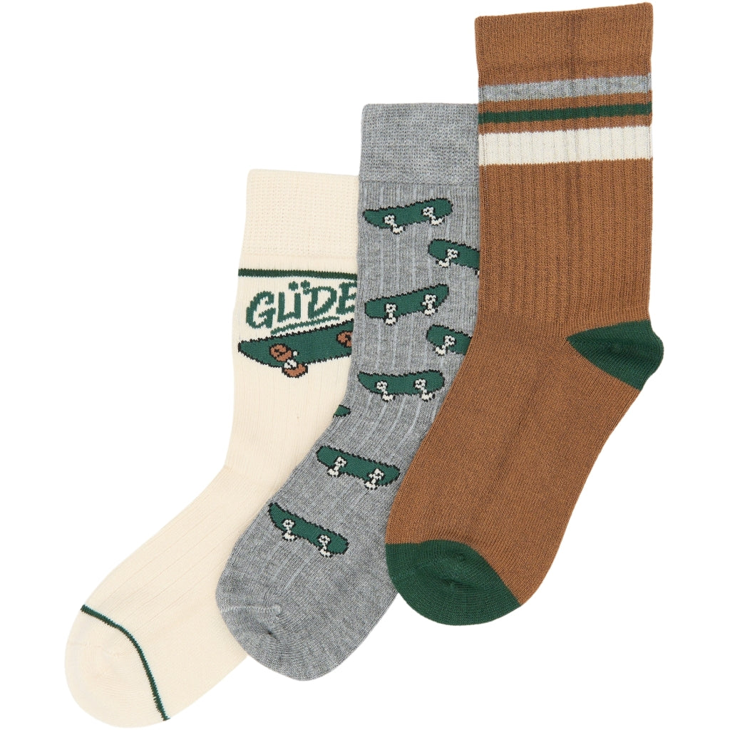 MINIPOP MPopMaik Bambusstrømper 3-pakning Socks Trekking Green