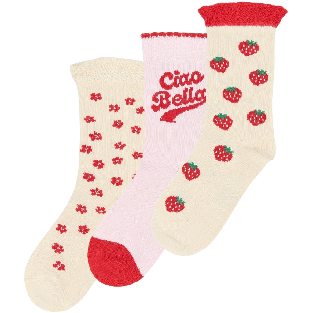 MINIPOP MPopMarry Bambussokker 3-pakning Socks Cherry Tomato