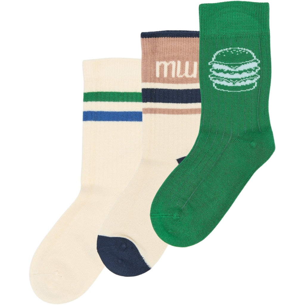 MINIPOP MPopMoe Bamboo Socks 3-pack Socks Fern Green