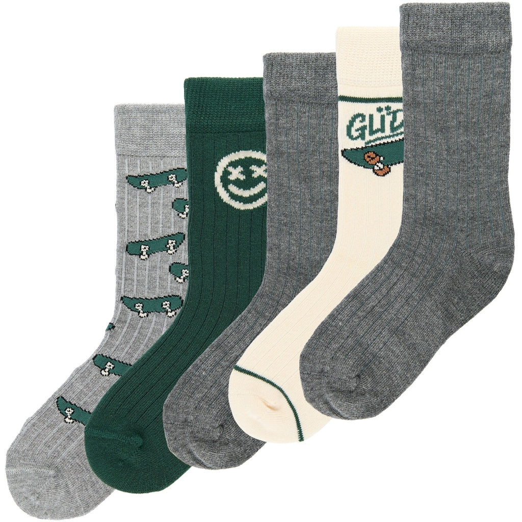 MINIPOP MPopMorgan bambussokker 5-pakke Socks Grey Melange