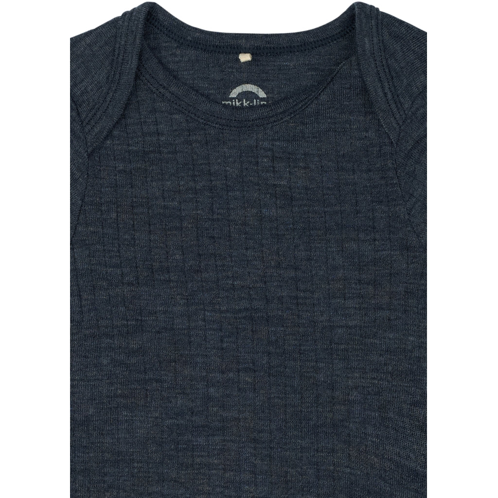 Mikk-Line Merino Wool LS Body Uld Melange Blue Nights