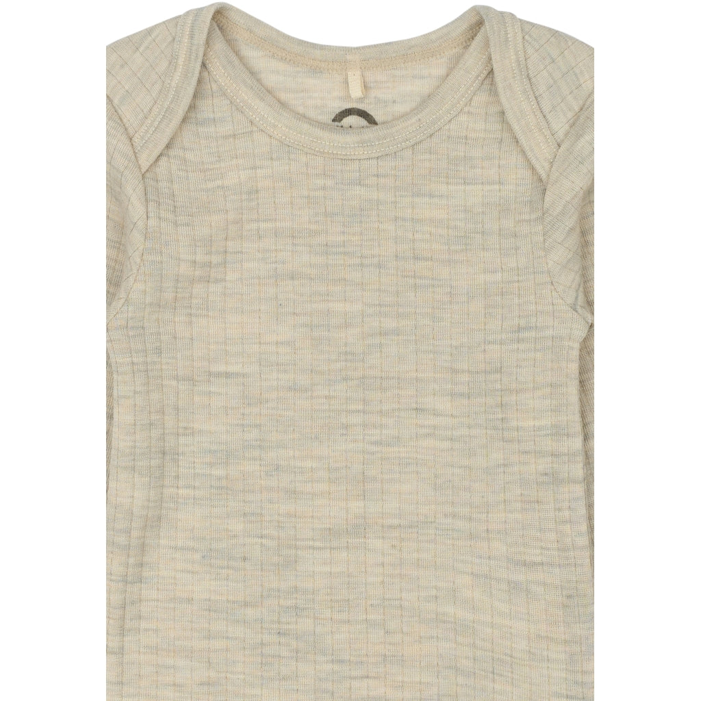 Mikk-Line Merino Wool LS Body Uld Melange Offwhite