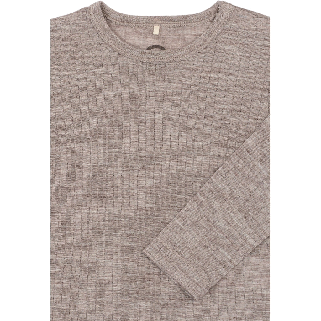 Mikk-Line Merino Wool LS Top Uld Melange Denver