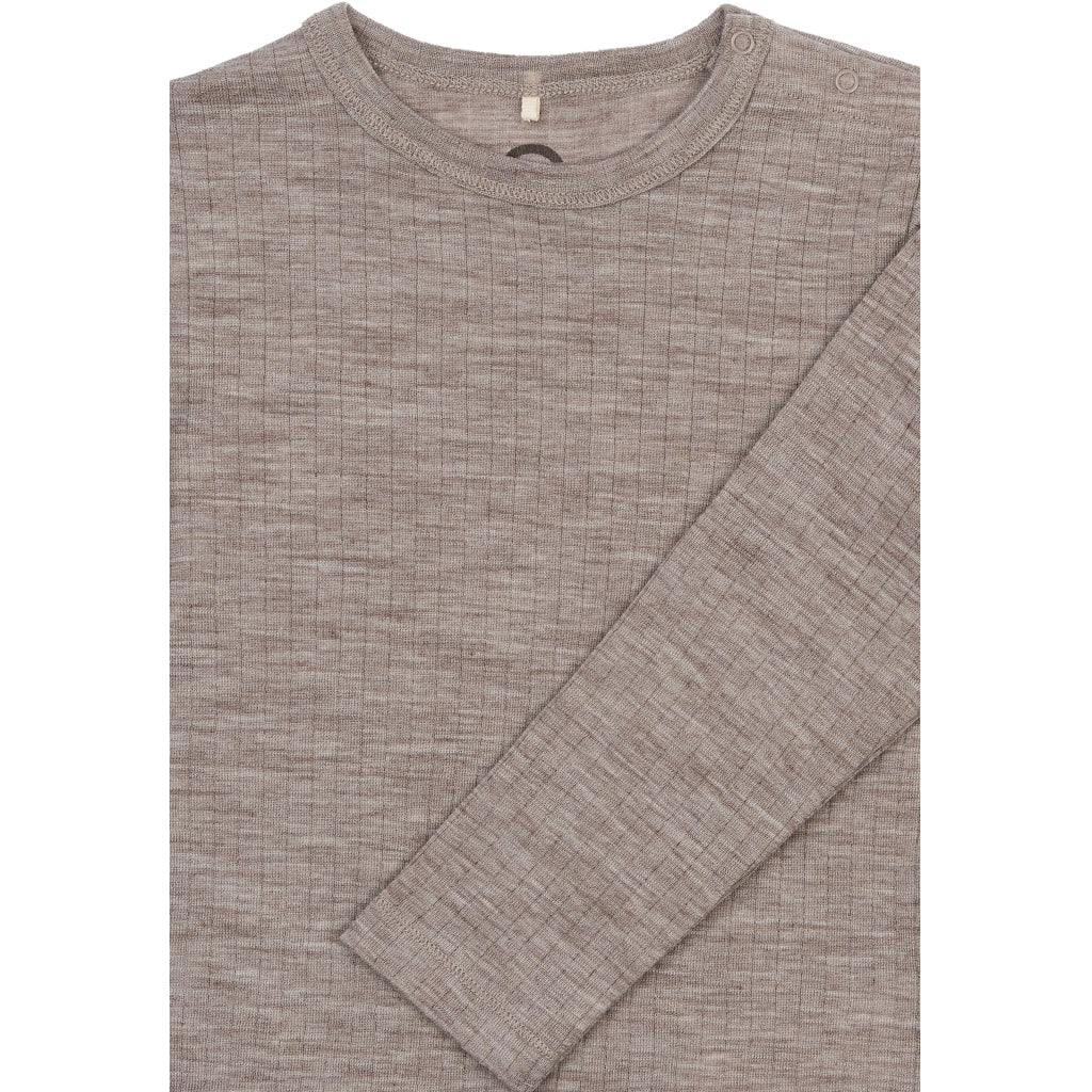 Mikk-Line Merino Wool LS Top Uld Melange Denver