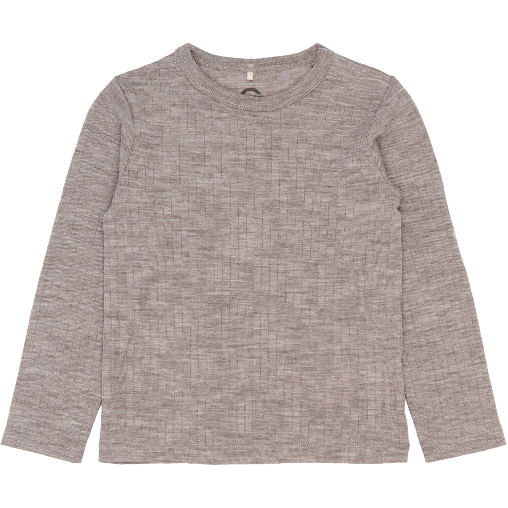 Mikk-Line Merino Wool LS Top Uld Melange Denver