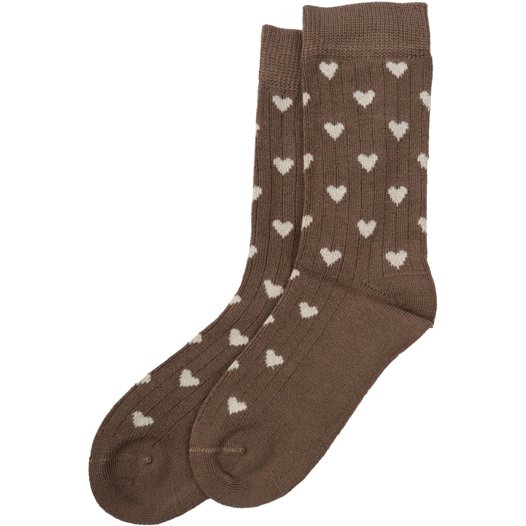 MINIPOP MiniPop® Bamboo Heart Socks Socks Chocolade Brown/Off White