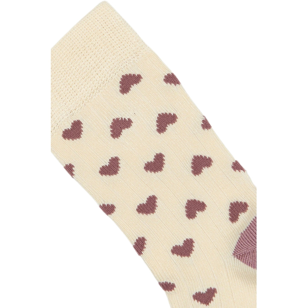 MINIPOP MiniPop® Bamboo Heart Socks Socks Off White/Pale Pink