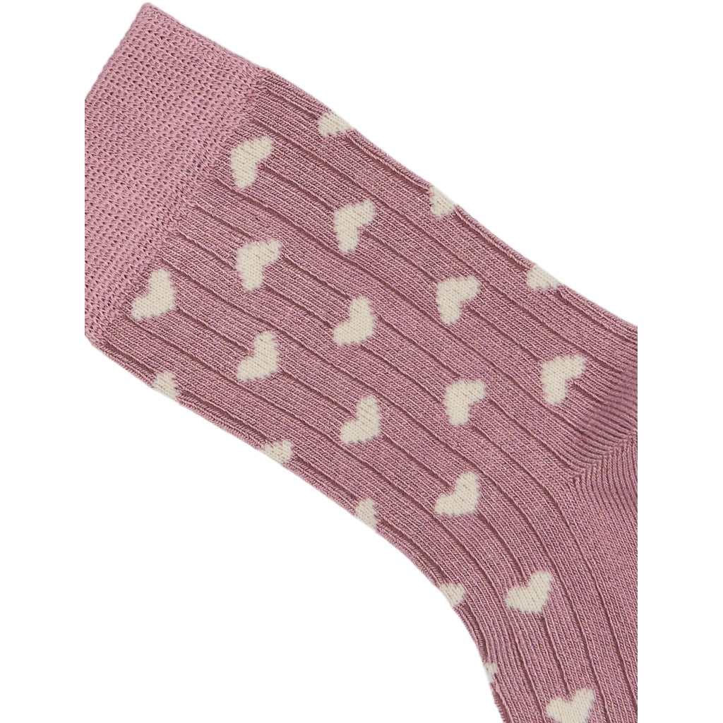 MINIPOP MiniPop® Bamboo Heart Socks Socks Pale Pink/Off White