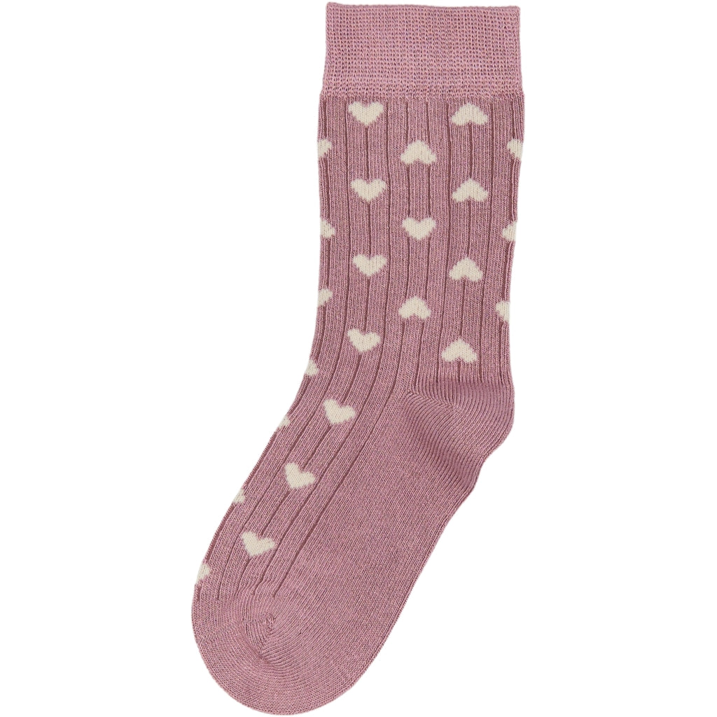 MINIPOP MiniPop® Bamboo Heart Socks Socks Pale Pink/Off White
