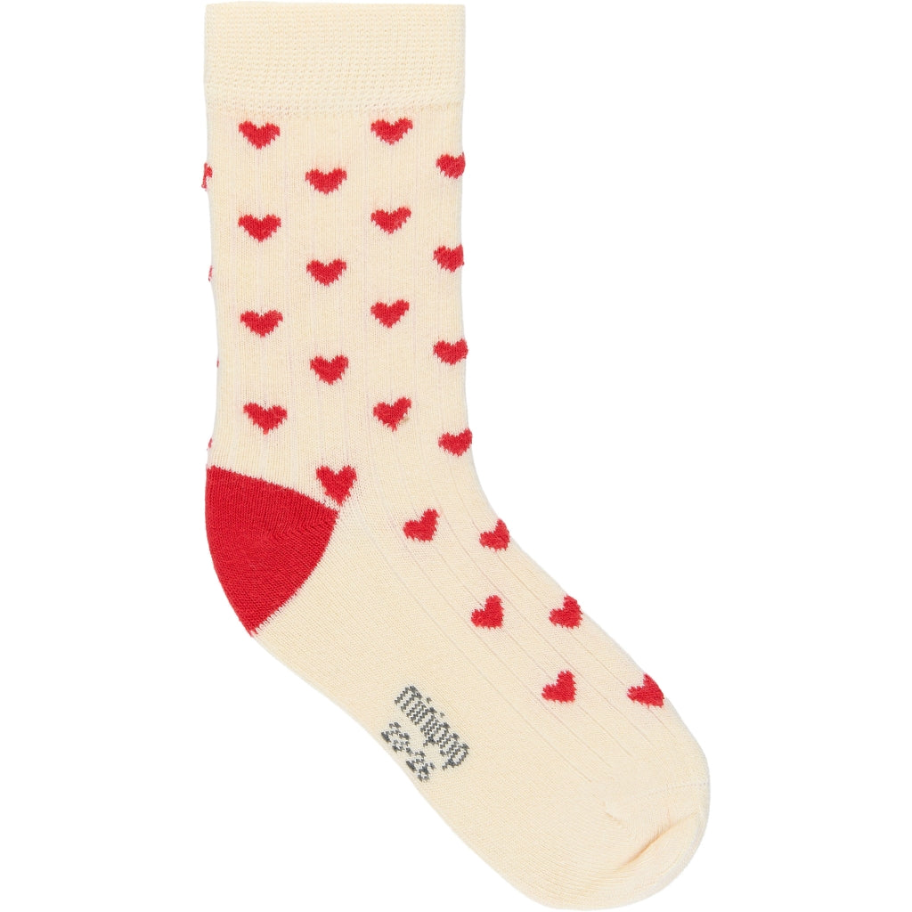 MINIPOP Minipop Bamboo heart socks 3 pack Socks Bright Red