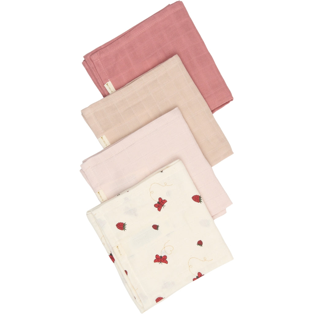 Fabelab Muslin 4-pack - Into The Garden Swaddles & Muslin Cloths Ash Rose