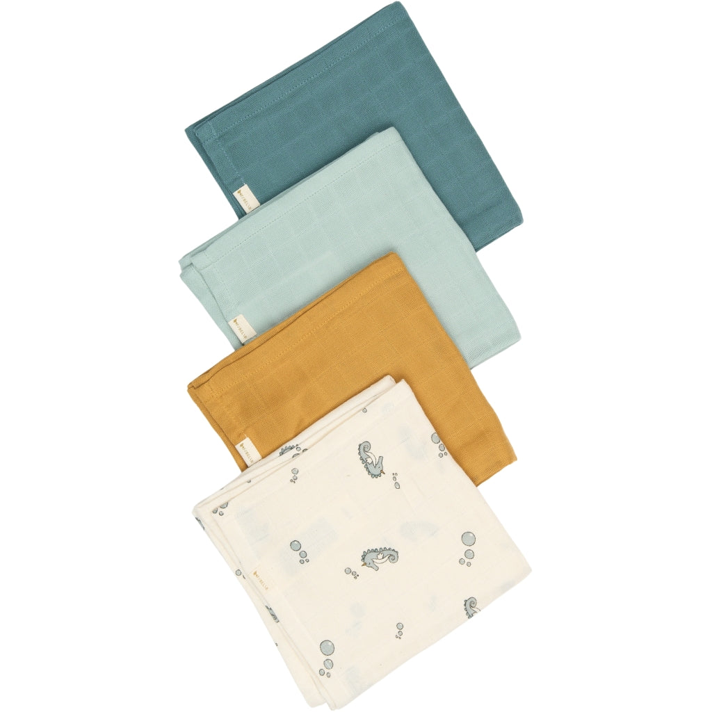 Fabelab Muslin 4-pack - Under The Sea Swaddles & Muslin Cloths Goblin Blue