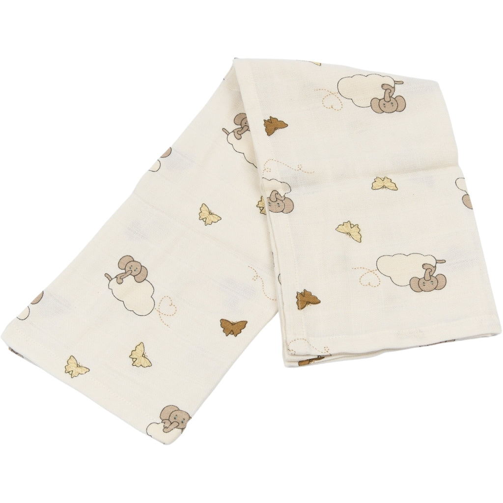Fabelab Muslin Cloth 4-pack - Elephant On The Air Swaddles & Muslin Cloths Oxford Tan