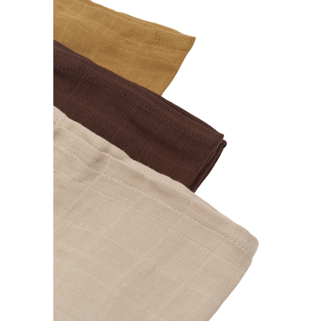 Fabelab Muslin Cloth 4-pack - Elephant On The Air Swaddles & Muslin Cloths Oxford Tan