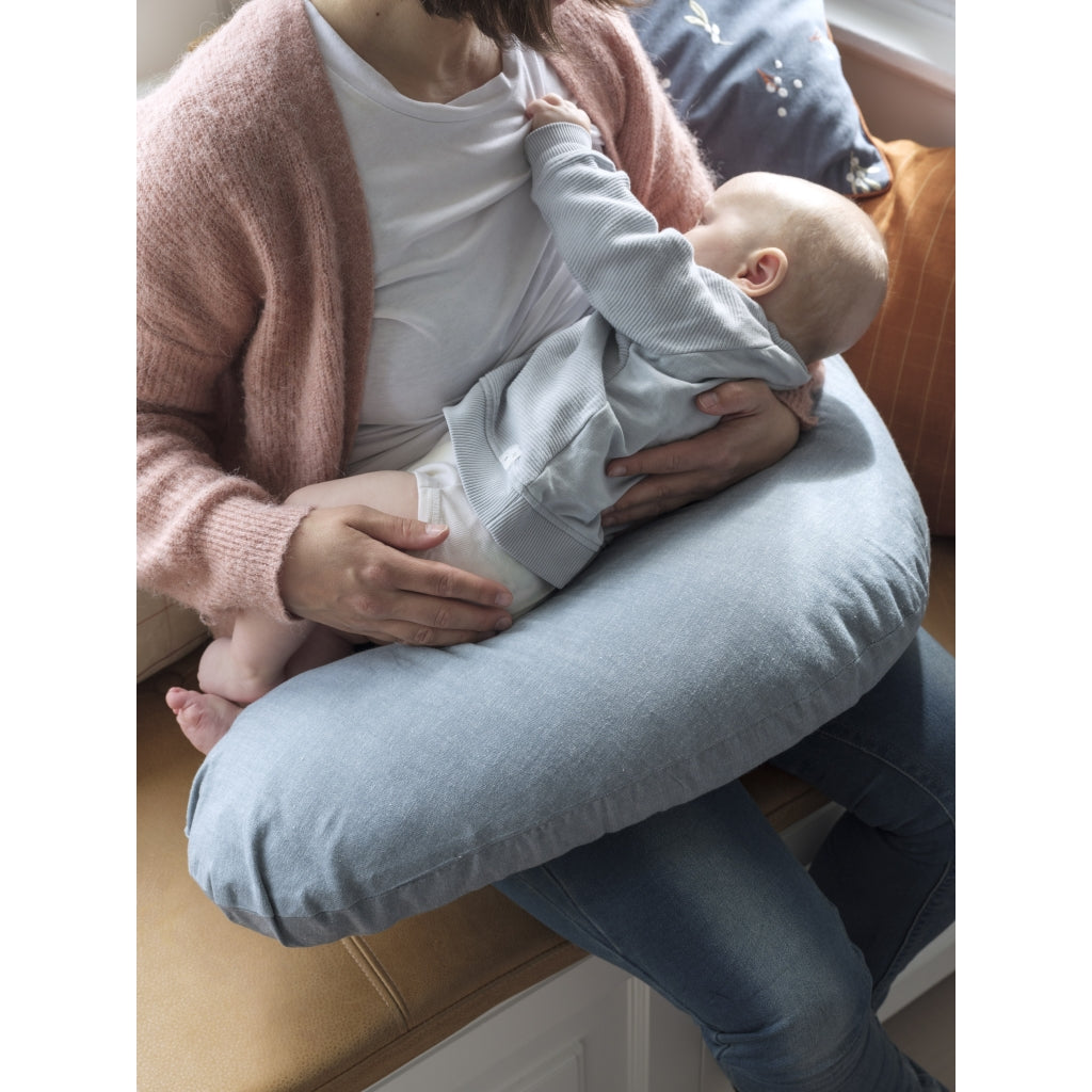 Fabelab Nursing Pillow Cover - Chambray Blue Spruce Pusleting Blue Spruce