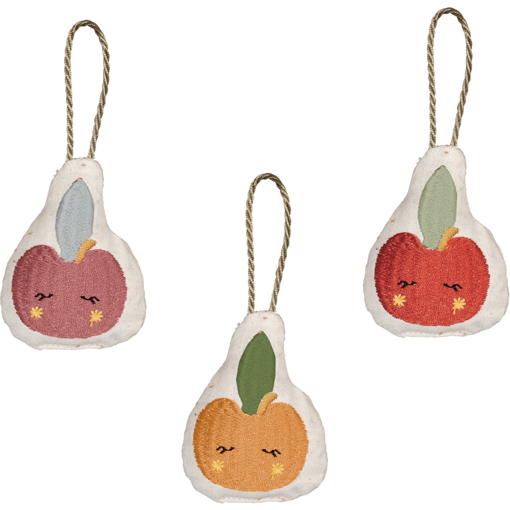 Fabelab Ornaments Embroidered - Apple 3 pack Decoration Multi Colours