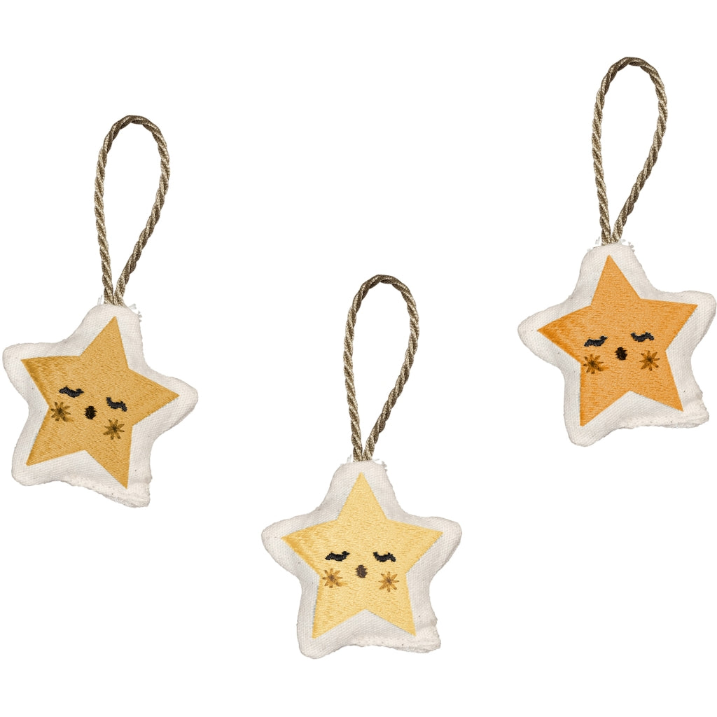 Fabelab Ornaments Embroidered - Star 3 pack Decoration Multi Colours