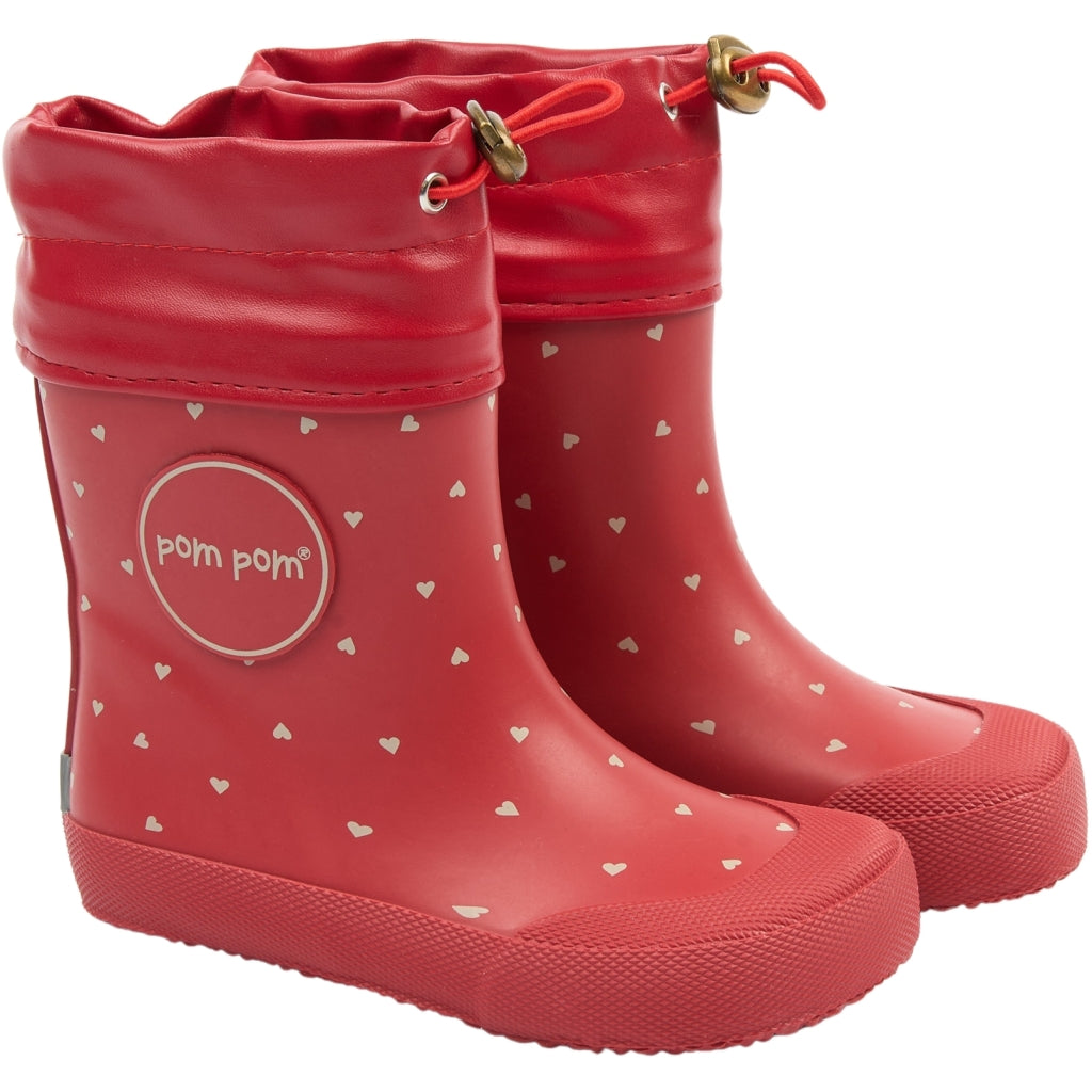 POM POM PMBell Barefoot Gumboots Rubber Boots Samba Heart AOP