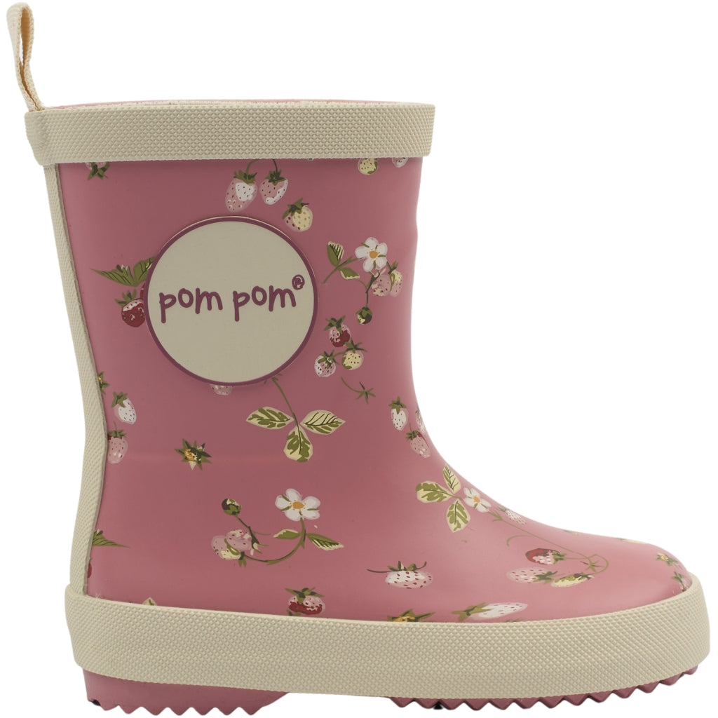 POM POM PMBliss Gumboots AOP Rubber Boots Dusty Rose Strawberry AOP