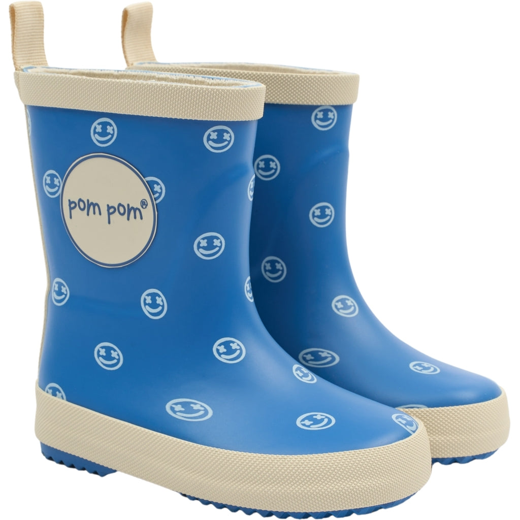 POM POM PMBliss Gumboots AOP Rubber Boots Snorkel Blue AOP