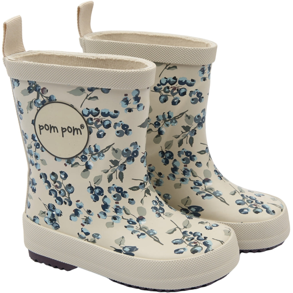 POM POM PMBliss Gumboots AOP Rubber Boots Fog Blueberry AOP