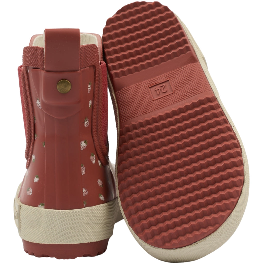 POM POM PMLook Gumboots Ankle Rubber Boots Strawberry Dot