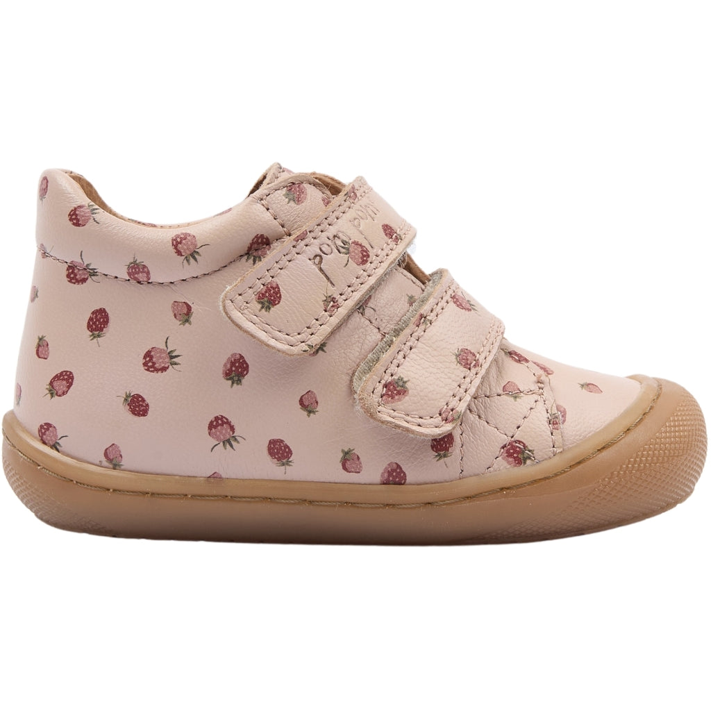 POM POM PMPax Baby Shoe Sko Dusty Rose Strawberry AOP