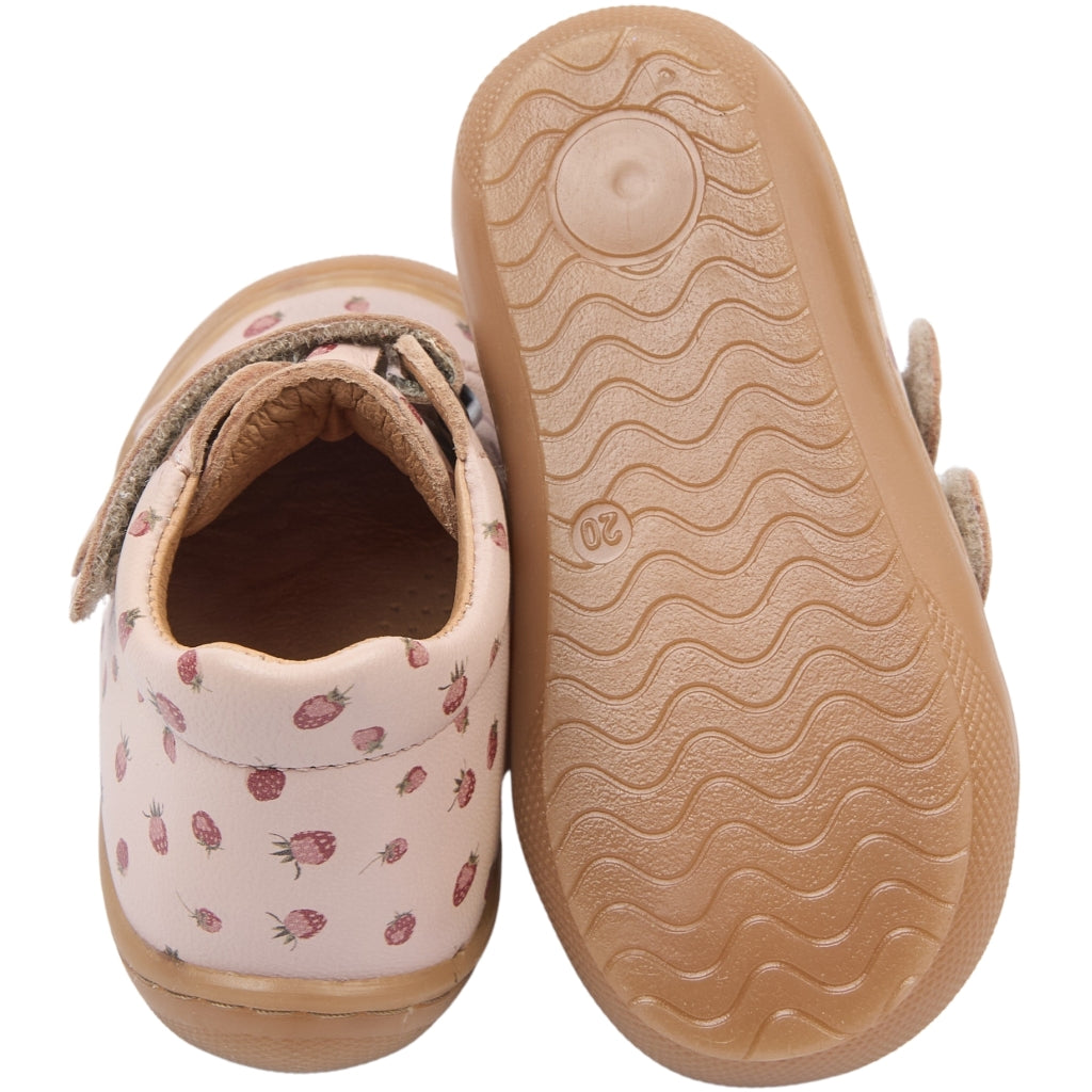POM POM PMPax Baby Shoe Sko Dusty Rose Strawberry AOP