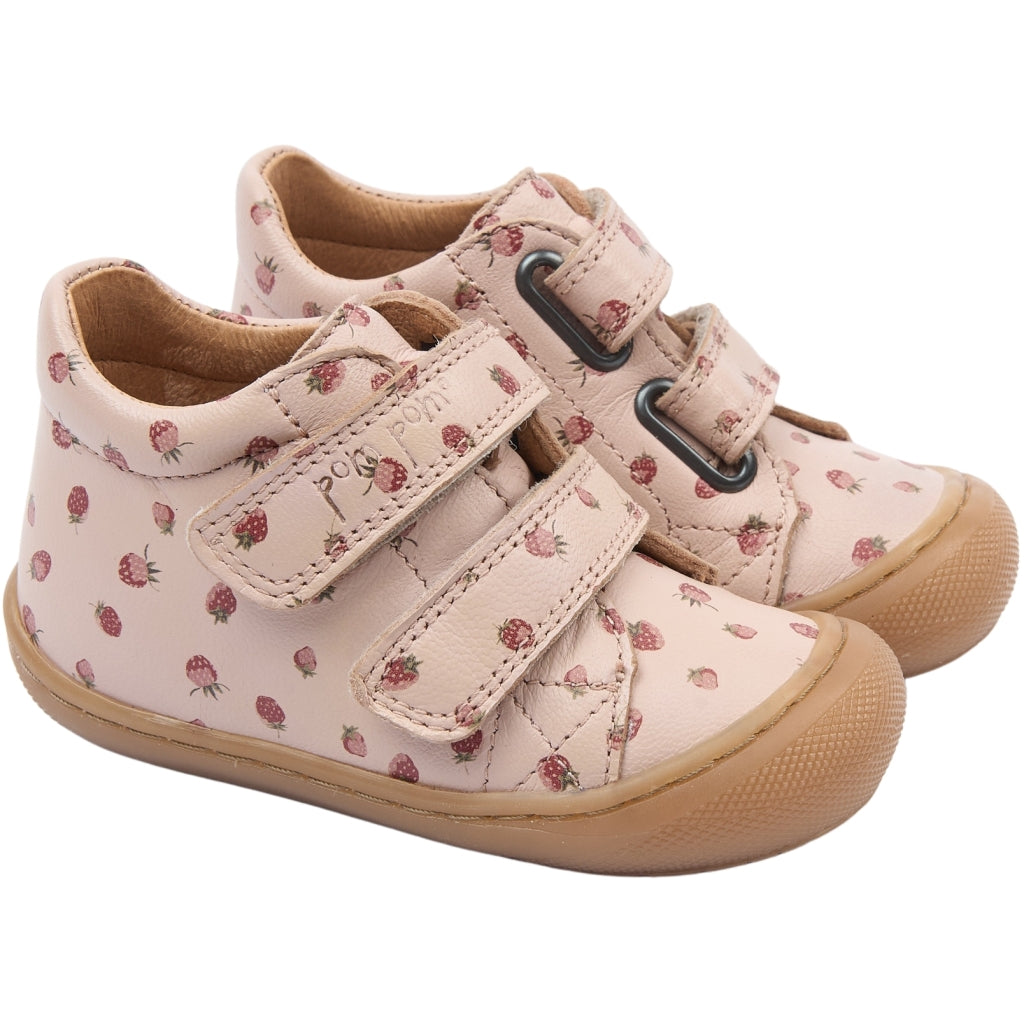 POM POM PMPax Baby Shoe Sko Dusty Rose Strawberry AOP