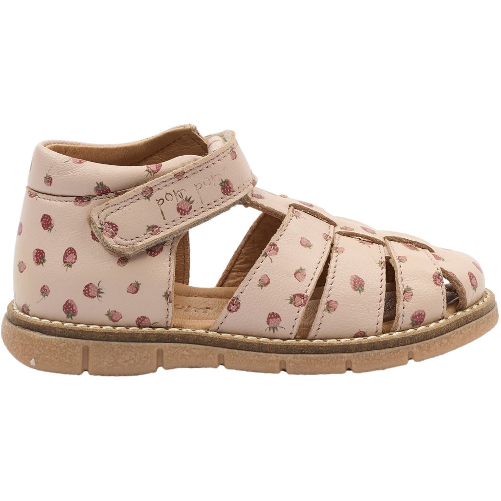 POM POM PMPeak Velcro Sandal Sandals Dusty Rose Strawberry AOP