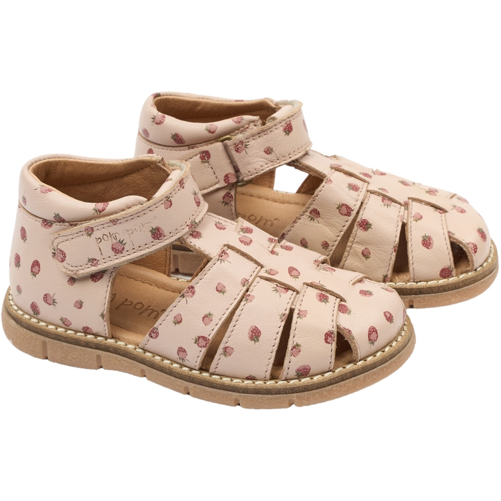 POM POM PMPeak Velcro Sandal Sandals Dusty Rose Strawberry AOP