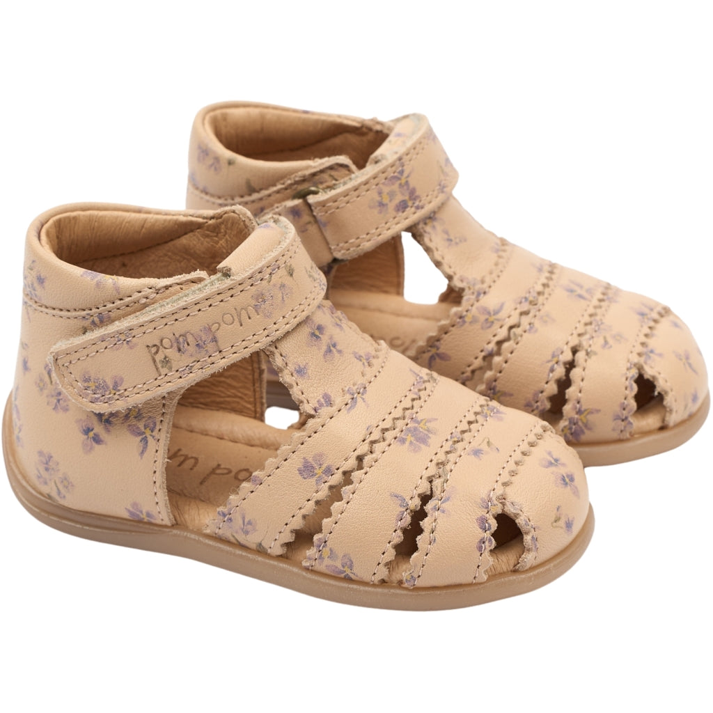 POM POM PMPi Starter Scallop Sandal Sandals Fog Viola AOP