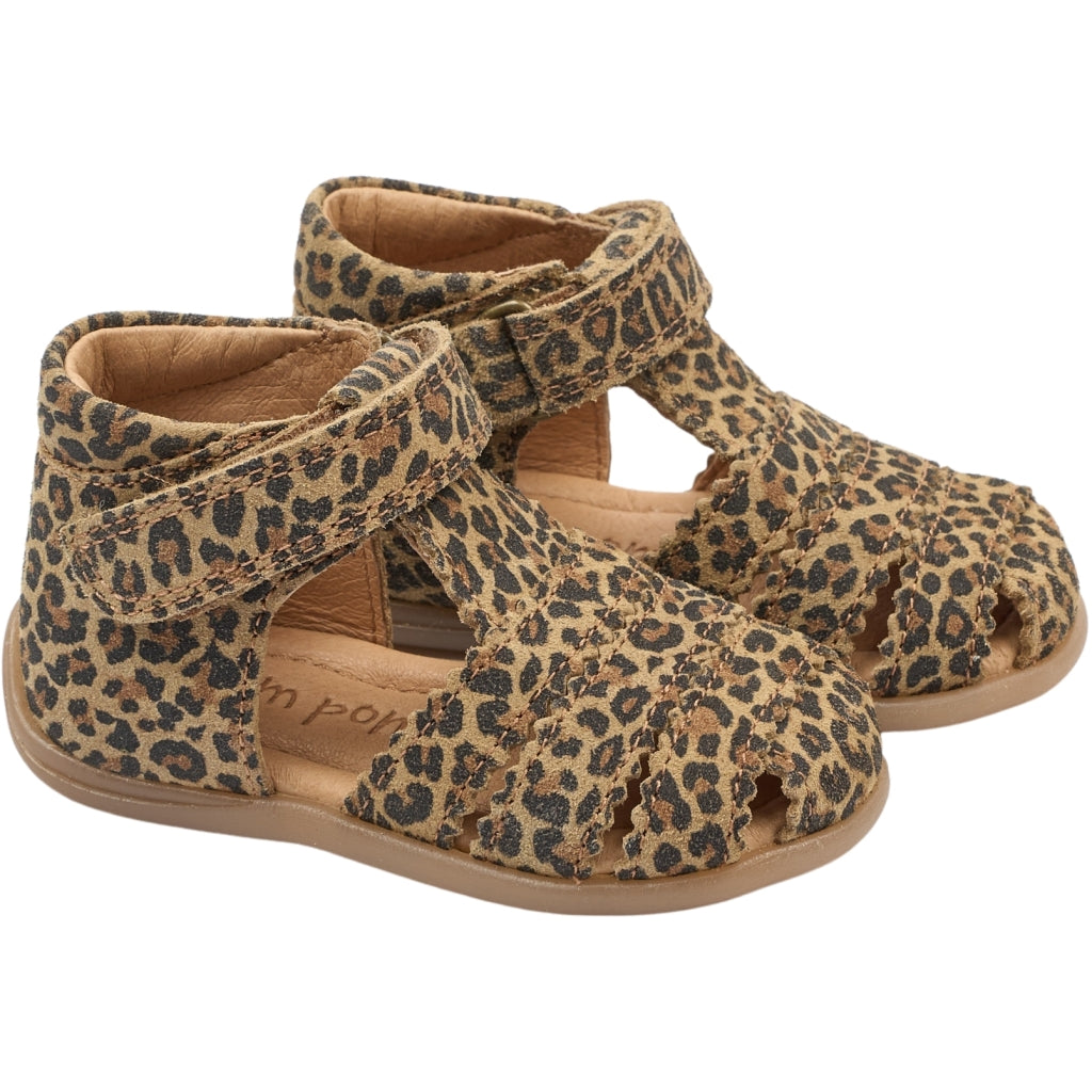 POM POM PMPi Starter Scallop Sandal Sandals Leopard