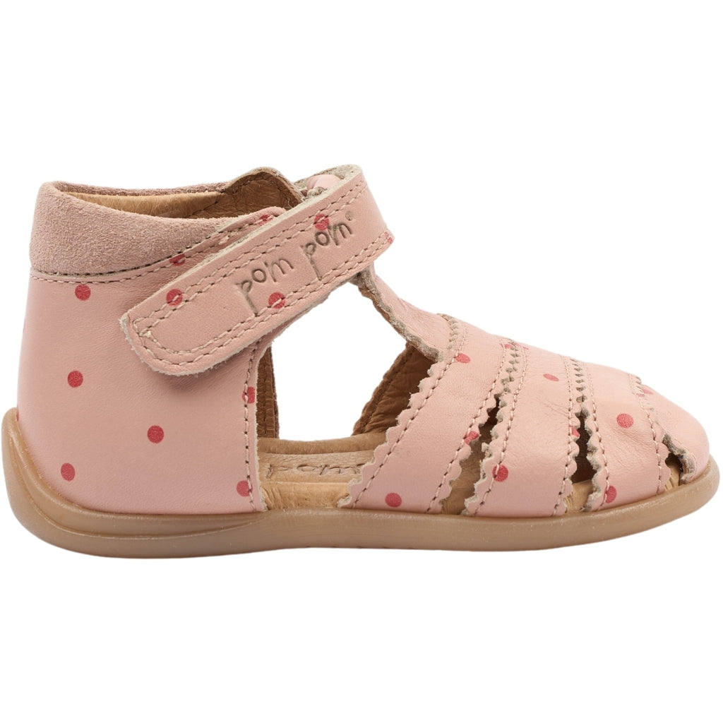 POM POM PMPi Starter Scallop Sandal Sandals Misty Rose Dot AOP